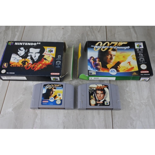 695 - Two boxed Nintendo 64 cartridges 'James Bond- Golden Eye' and 'James Bond - The World is not Enough'... 