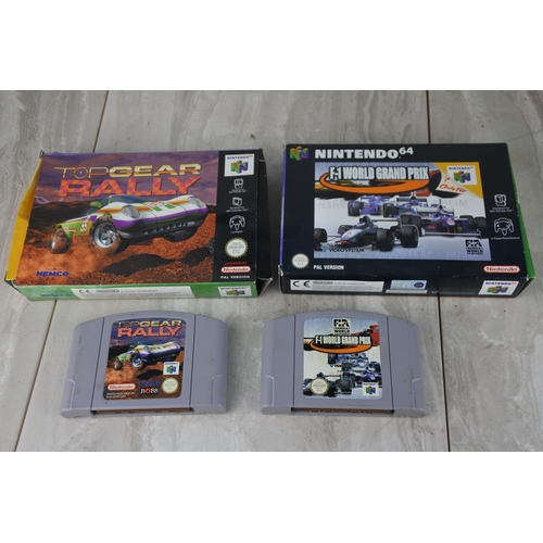 697 - Two boxed Nintendo 64 cartridges 'F1 World Grand Prix' and 'Top Gear Rally'.