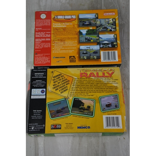 697 - Two boxed Nintendo 64 cartridges 'F1 World Grand Prix' and 'Top Gear Rally'.