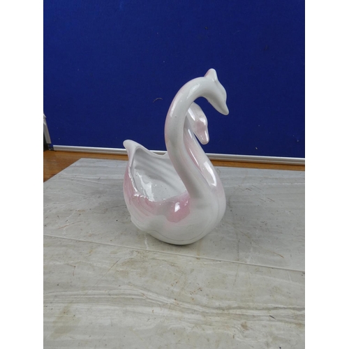 12 - A ceramic swan planter.