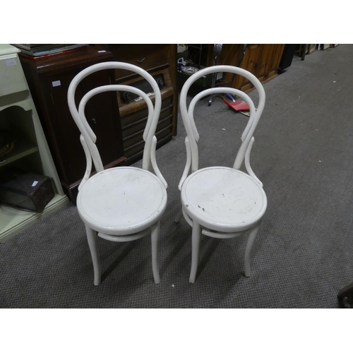 1147 - A pair of upcycled wooden dining chairs.