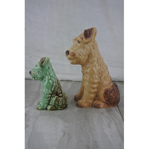 18 - A large vintage Sylvac pottery dog, number 1379 and another number 1378. Tallest approx 19cm.