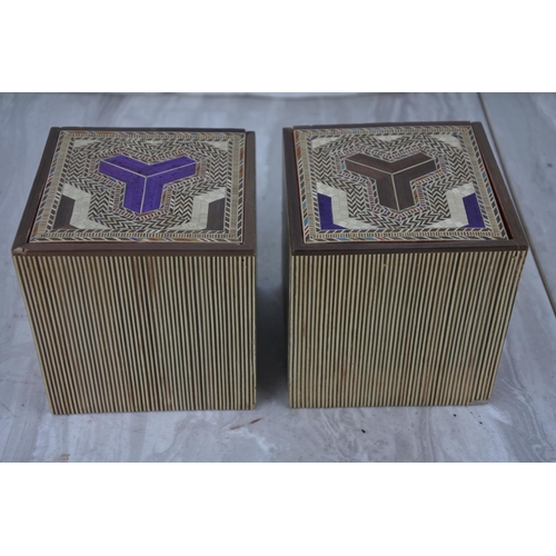 24 - Two decorative wooden trinket boxes.
