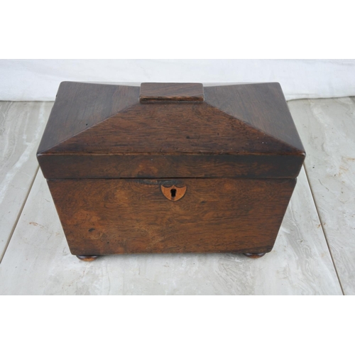 74 - A stunning antique oak tea caddy.