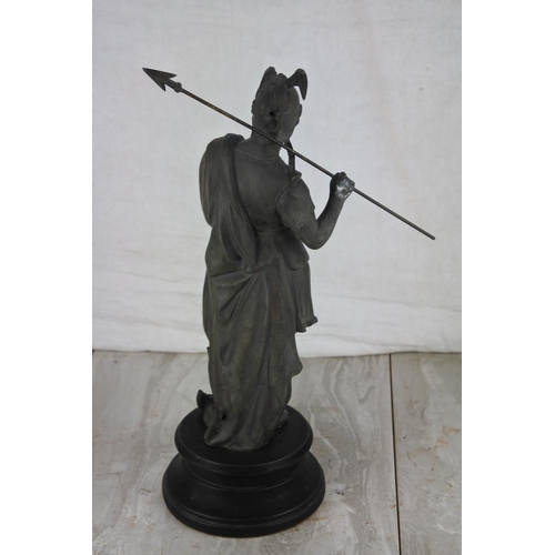 76 - An antique spelter military figure. Approx 36cm.