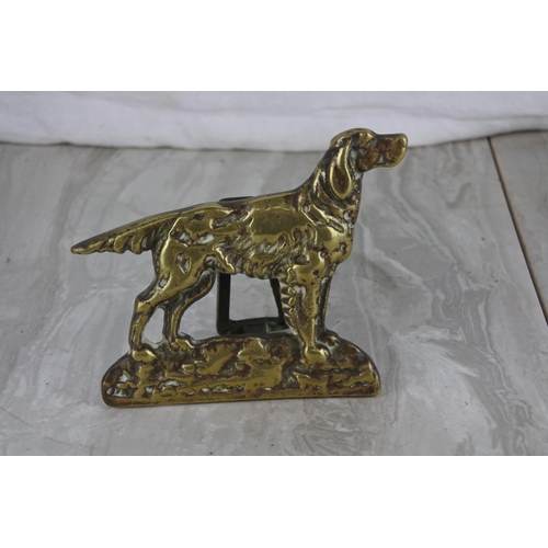 86 - A brass red setter/ dog on stand.