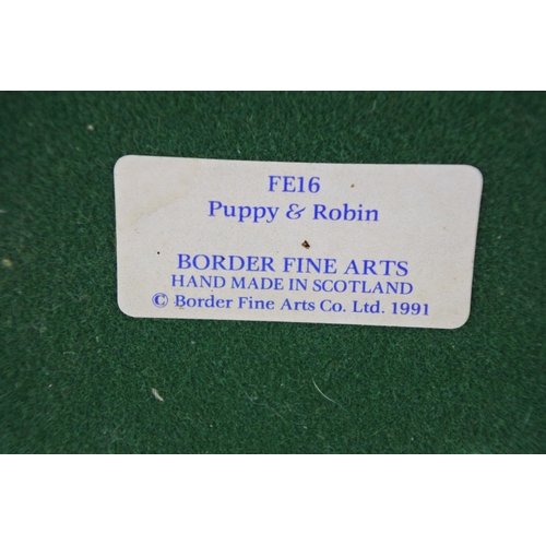 87 - A Border Fine Art 'Puppy and Robin'.