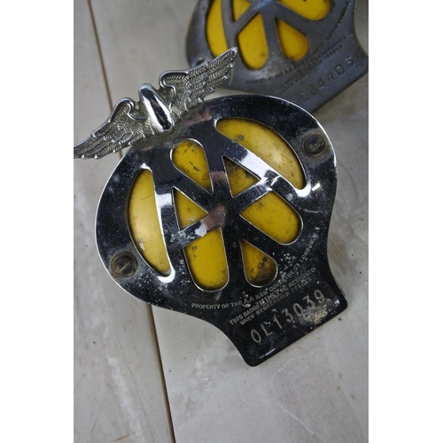 269 - A lot of four vintage AA car badges.