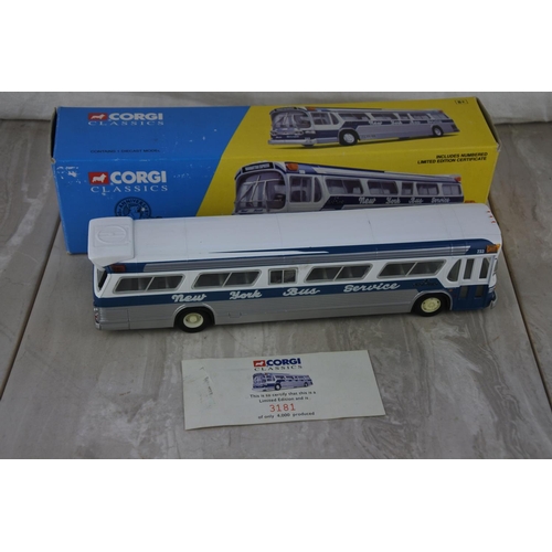 595 - A boxed limited edition Corgi Classics New York Bus Service Fishbowl bus.