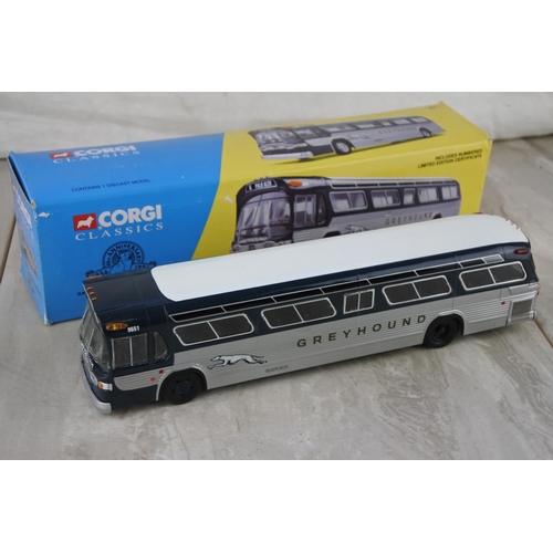 596 - A boxed limited edition Corgi Classics Greyhound Lines Fishbowl bus.