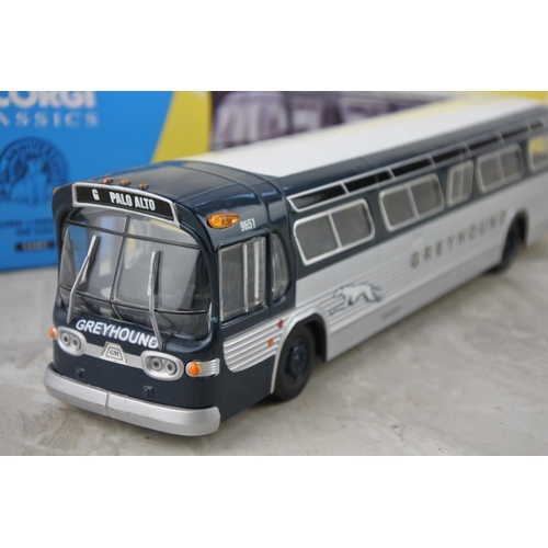 596 - A boxed limited edition Corgi Classics Greyhound Lines Fishbowl bus.