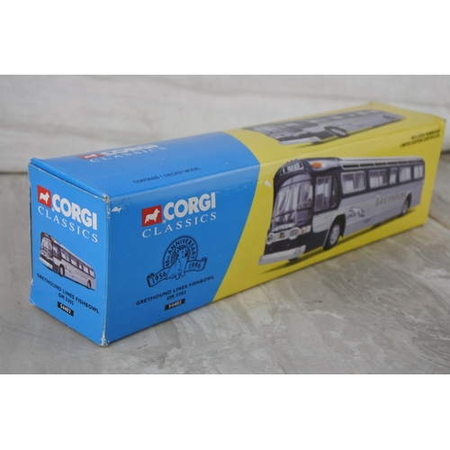 596 - A boxed limited edition Corgi Classics Greyhound Lines Fishbowl bus.