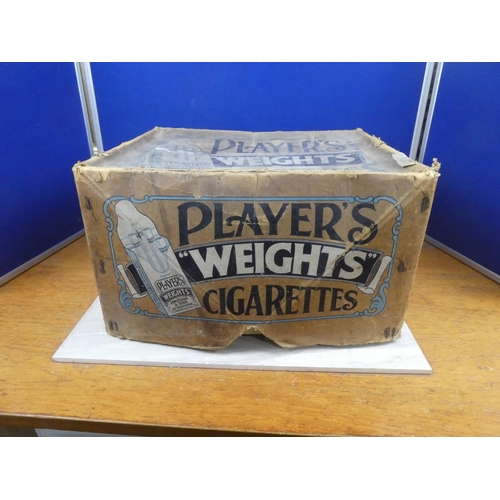 600 - A large vintage Players Cigarettes card box. Approx 42x50x29CM.