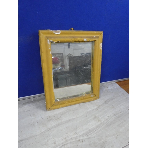 604 - A small framed Irish Vernacular mirror for restoration. Approx 24x30CM.