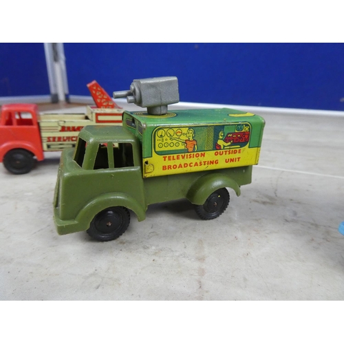 618 - A collection of 3 vintage British Brimtoy tinplate cars.