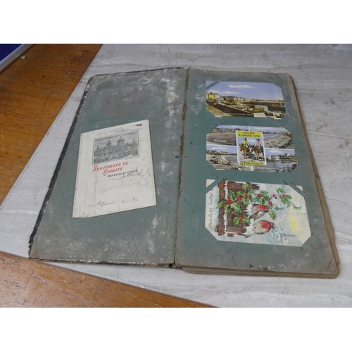 635 - A vintage postcard album and contents, to include antique RIC/ RUC Special Constabulary certificate.