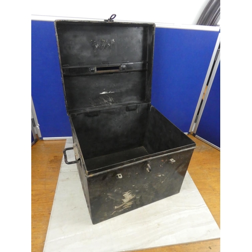 663 - An antique metal ballot box.