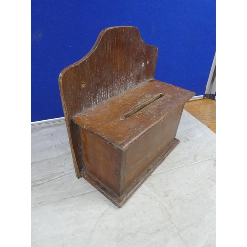 675 - A wooden collection box.