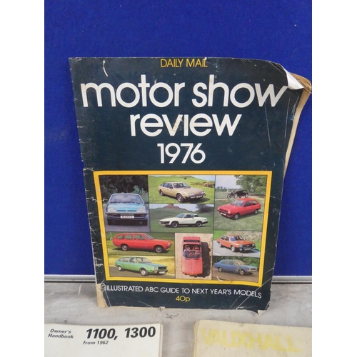 696 - A lot of vintage car hand books and more to include 1300 - 1100 MKII, MG 1100.