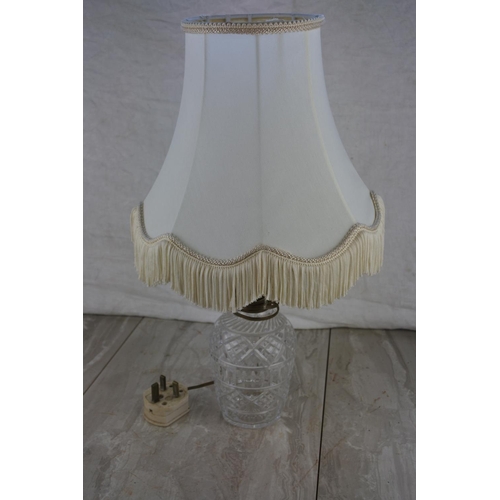 250 - A crystal based table lamp and shade. Approx 43cm.