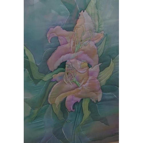 554 - A large handcrafted picture of flowers - SM Approx 78x105CM.