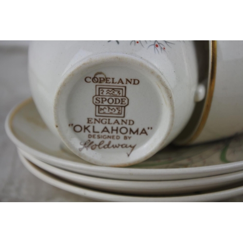 593 - A vintage Copeland Spode 'Oklahoma' part coffee set.