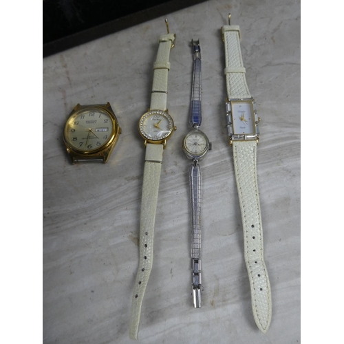 631 - Three ladies wrist watches and another.