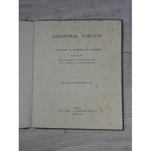 1033 - An antique 1885 Ancestral Tablets book by William H. Whitmore, A.M.