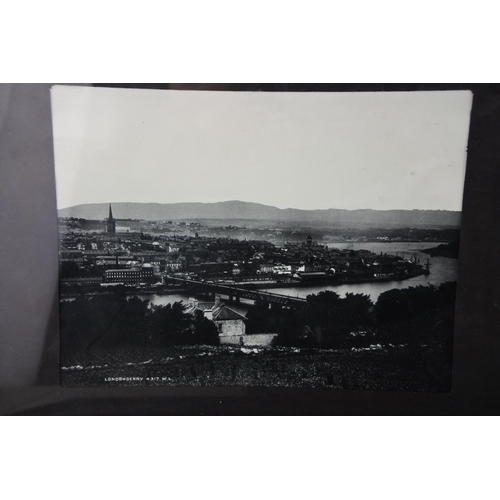 11 - Five framed early pictures of Londonderry.  Approx 28x23cm.