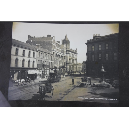 11 - Five framed early pictures of Londonderry.  Approx 28x23cm.