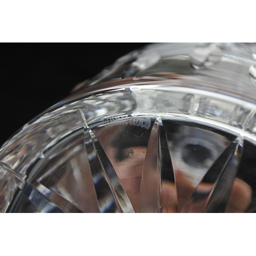 66 - A stunning Waterford Crystal biscuit barrel and a cut glass vase.