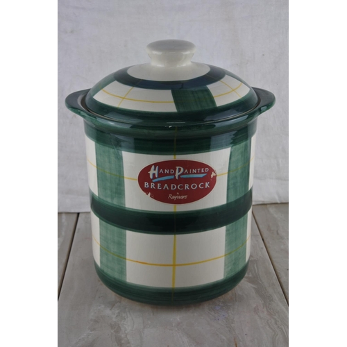 75 - A Rayware ceramic hand painted breadcrock.