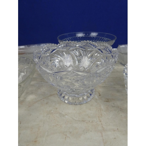 108 - An assortment of glass fruit bowls, trays and more.