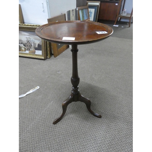 133 - A stunning antique mahogany wine table on tripod base.  Approx 53cm.