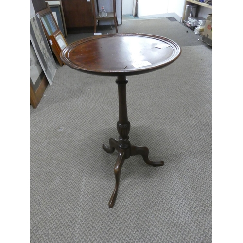 133 - A stunning antique mahogany wine table on tripod base.  Approx 53cm.