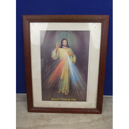 139 - A framed religious picture 'Jesus I Trust in You'.  Approx 32x40cm.