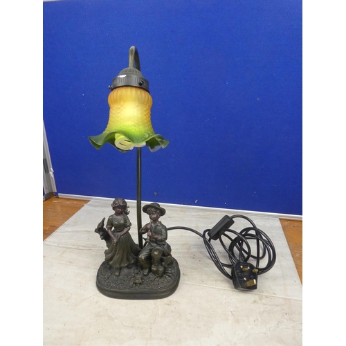 144 - An ornamental table lamp and shade.  Approx 45cm.