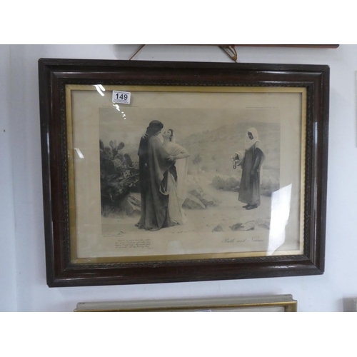 149 - A vintage framed picture 'Ruth & Naomi'. approx 64x49cm.