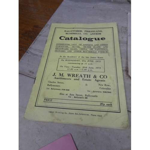 163 - A collection of local interest paperwork and a vintage J M Wreath & Co auction catalogue dated June ... 