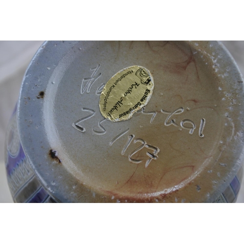 229 - A Krober Alsbach pottery jug and lidded storage jar.