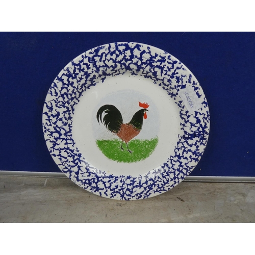 264 - Three 'Rooster' bowls and four plates by Scotts of Stow and a plate by Saville Pottery 'Devon Farm'.