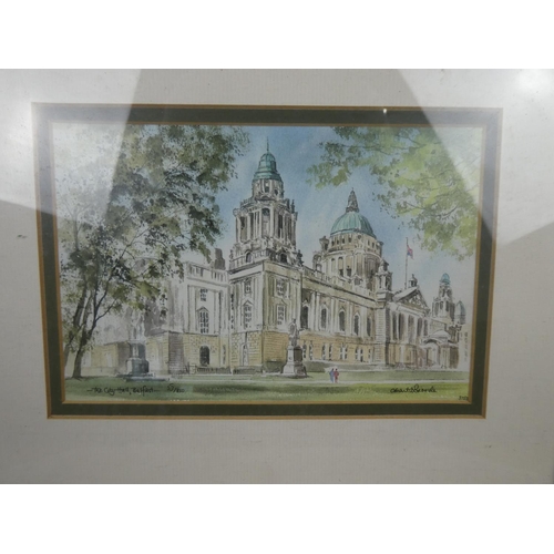 285 - A framed limited edition print 'City Hall Belfast'.  Approx 35x27cm.