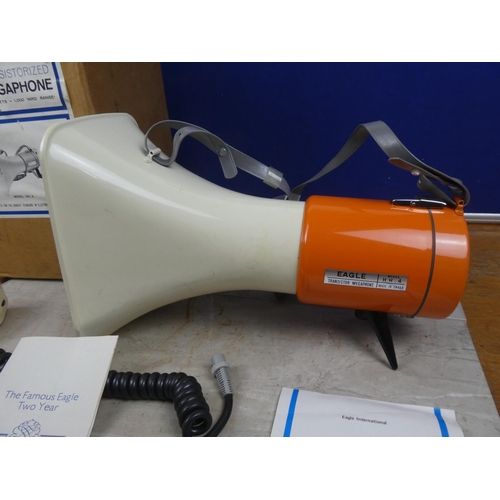 297 - A boxed Transistorized megaphone as new.