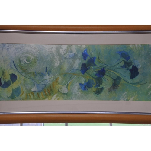 316 - A large modern framed print.  Approx 122x60cm.