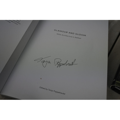 328 - Two 'Glamour and Gloom - 1930's Architect in Belfast' books signed by the author Tanja Poppelreuter ... 