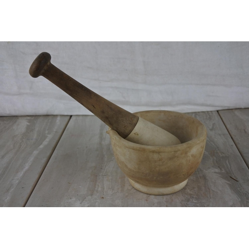 332 - A stoneware pestle and mortar (a/f).