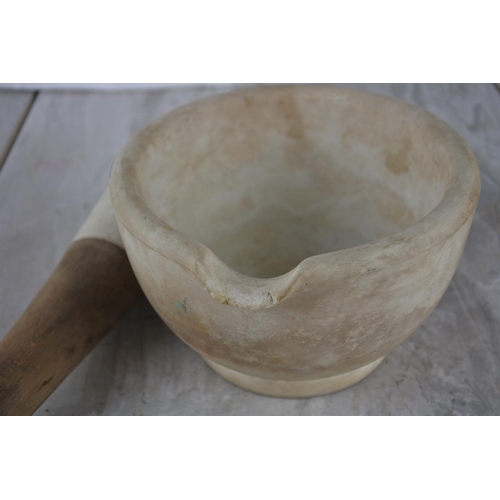 332 - A stoneware pestle and mortar (a/f).