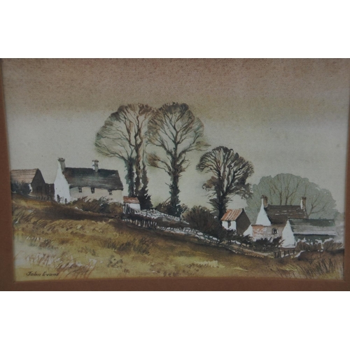 352 - A framed print by John Evans. Approx 32x26cm.