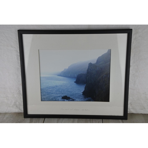 354 - A framed picture 'The Coast of Kinbane, Co Antrim'. Approx 53x45cm.