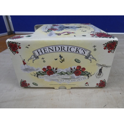 447 - A Hendrick's Gin Tea Cup and Saucer set, mint and boxed